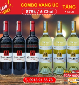 Combo 6 Chai tặng 1 chai Rượu Vang Úc Margheria Đỏ